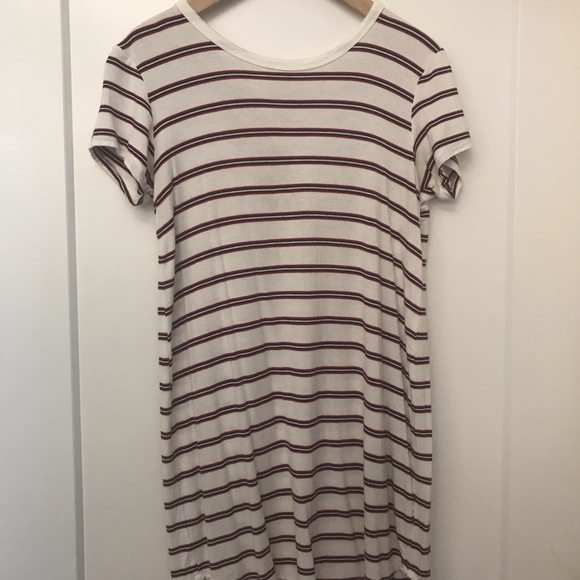 Red and blue stripped T-shirt dress - Picture 2 of 2